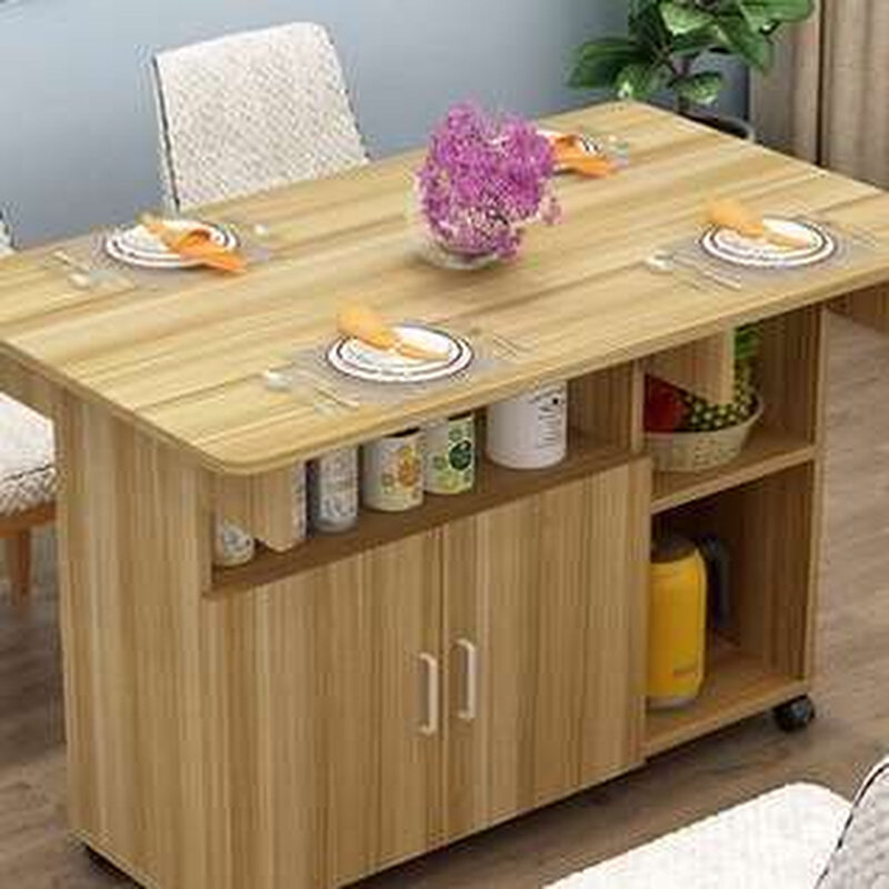 餐桌柜子一体多功能桌子折叠家用小户型4人吃饭伸缩厨房旁边柜子