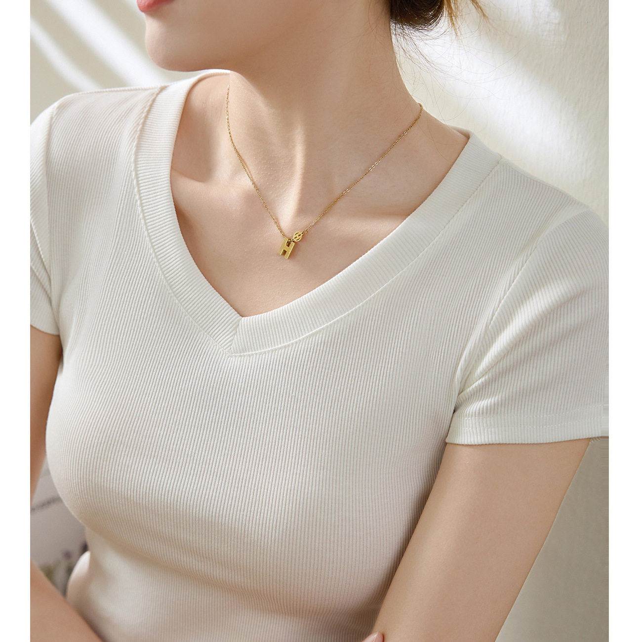 【质做高品&甄选纯棉】V领T恤女短袖2026夏季新款显瘦上衣打底衫