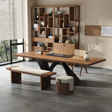 新中式宋代美学实木茶桌椅组合家用办公室接待泡茶台2025新款高端