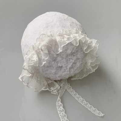 可爱公主花边护卤门帽薄款透气蕾丝遮阳防晒网帽女宝婴儿帽子夏季