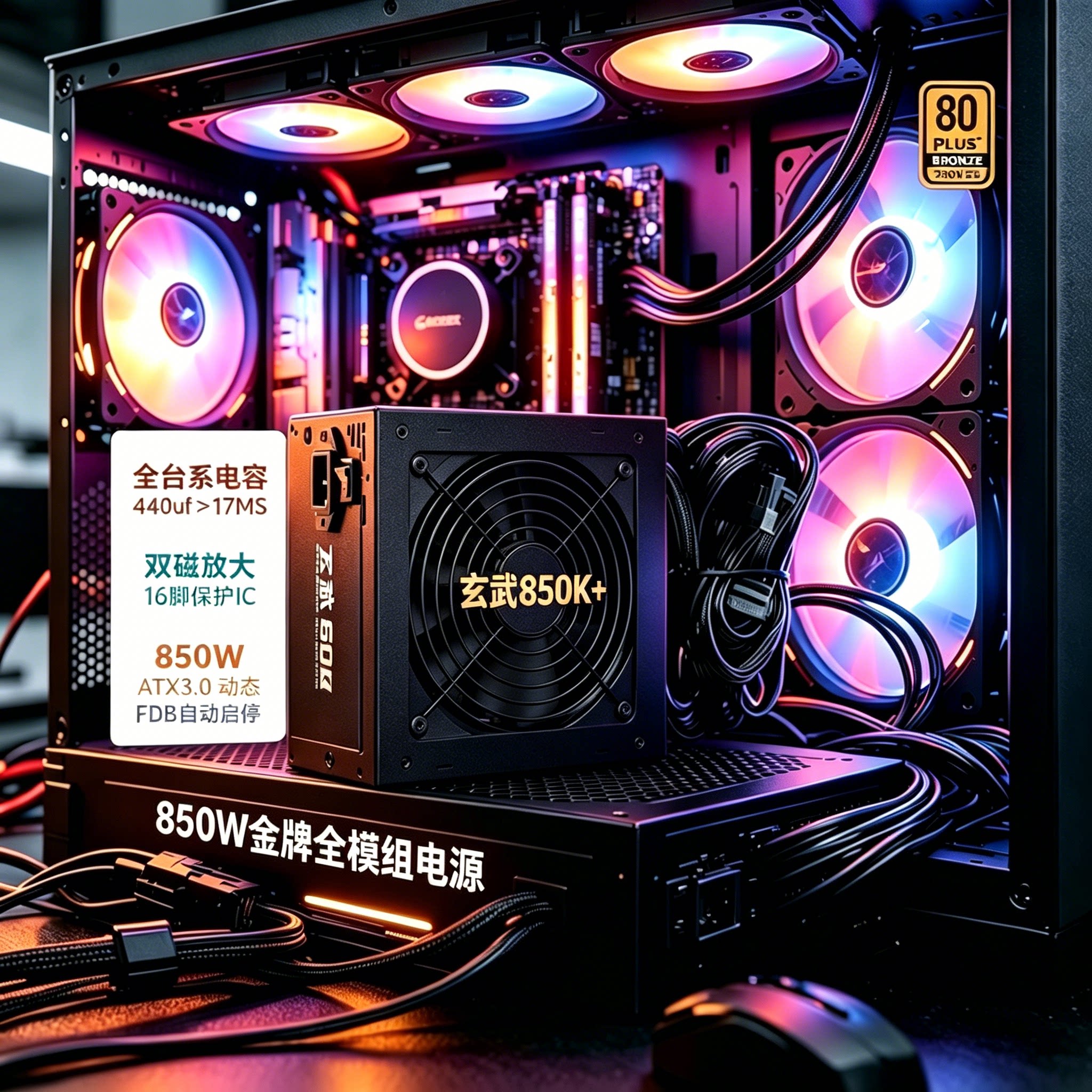 尘雨科技玄武850K＋金牌全模组图片