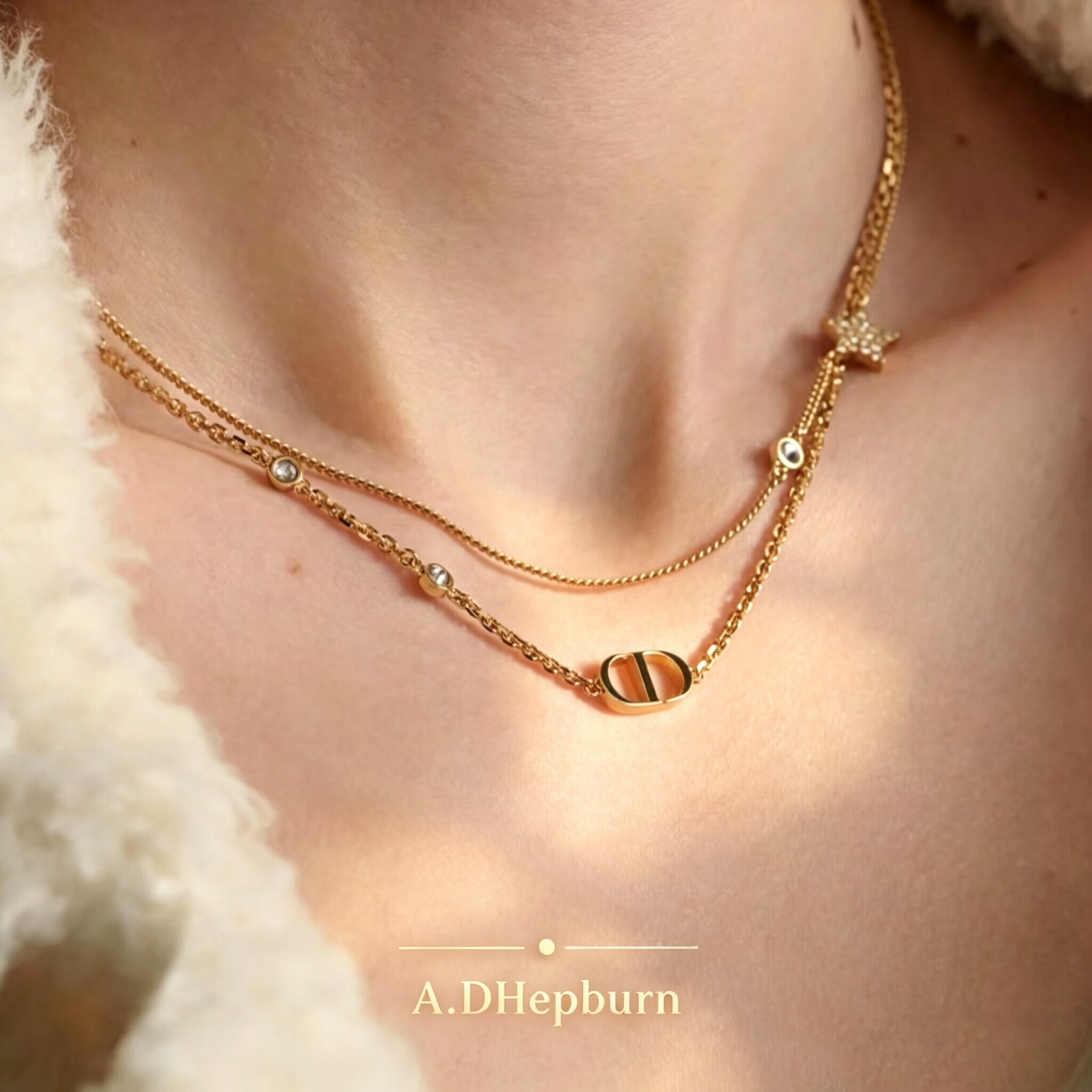 A.DHepburn不掉色CD毛衣链轻奢女