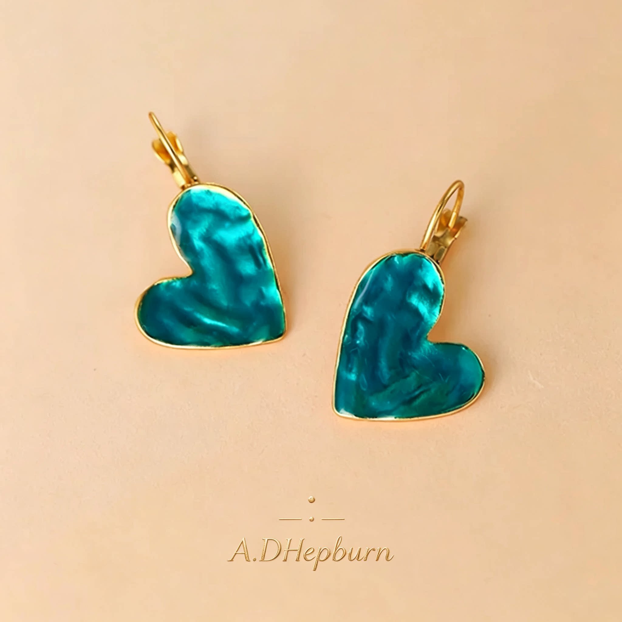 A.DHepburn蓝绿人鱼姬耳环轻奢女