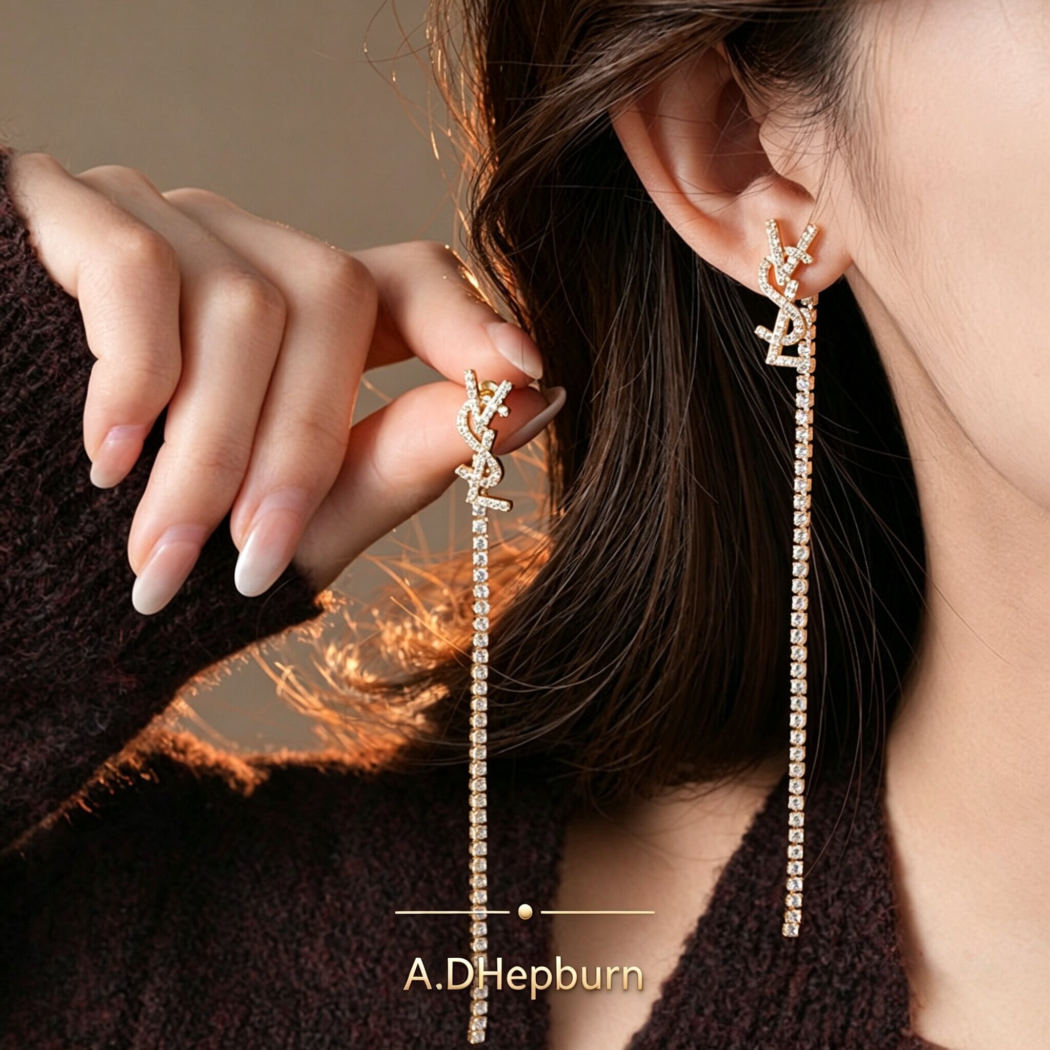 A.DHepburn不掉色防过敏耳环轻奢
