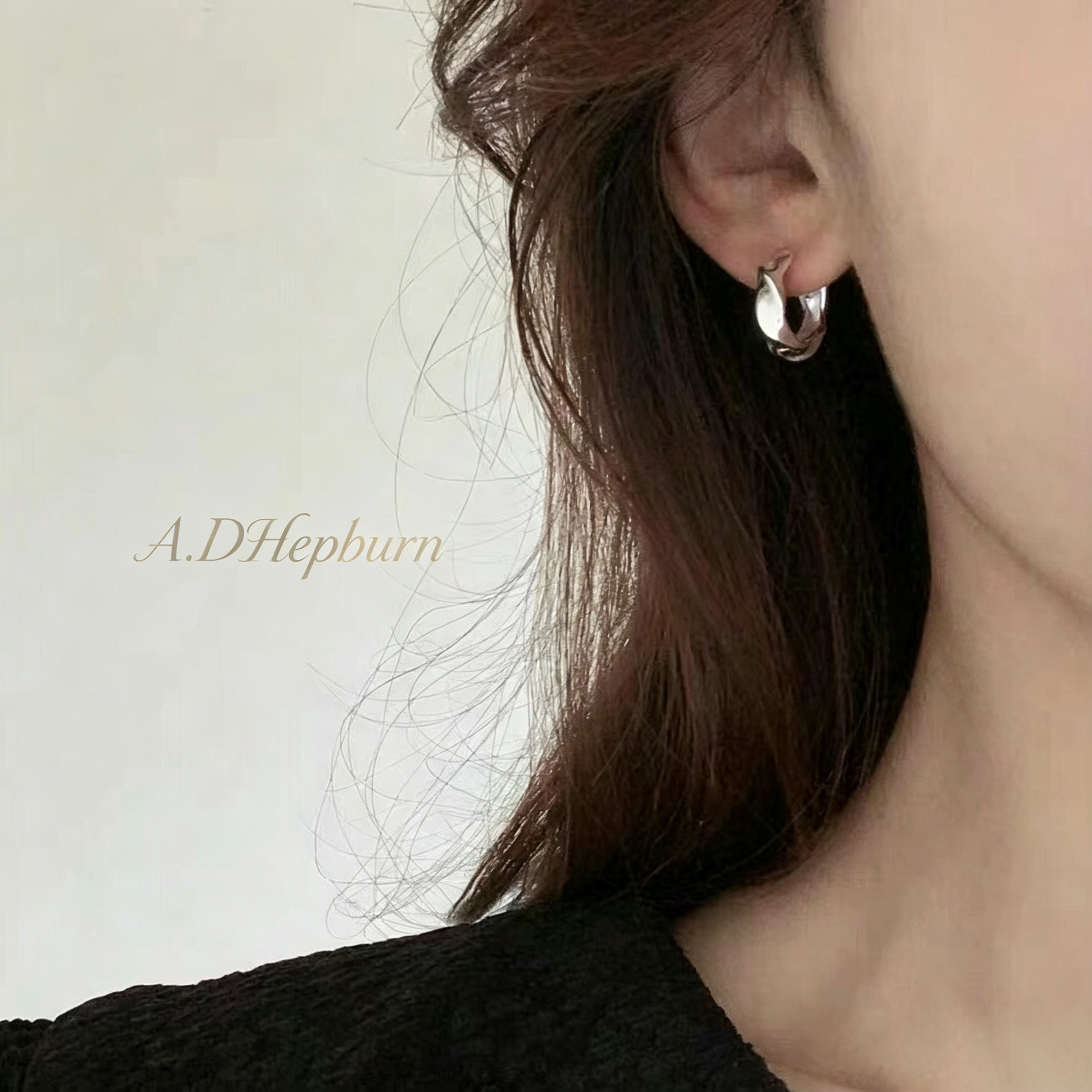 A.DHepburn不规则几何耳环轻奢女