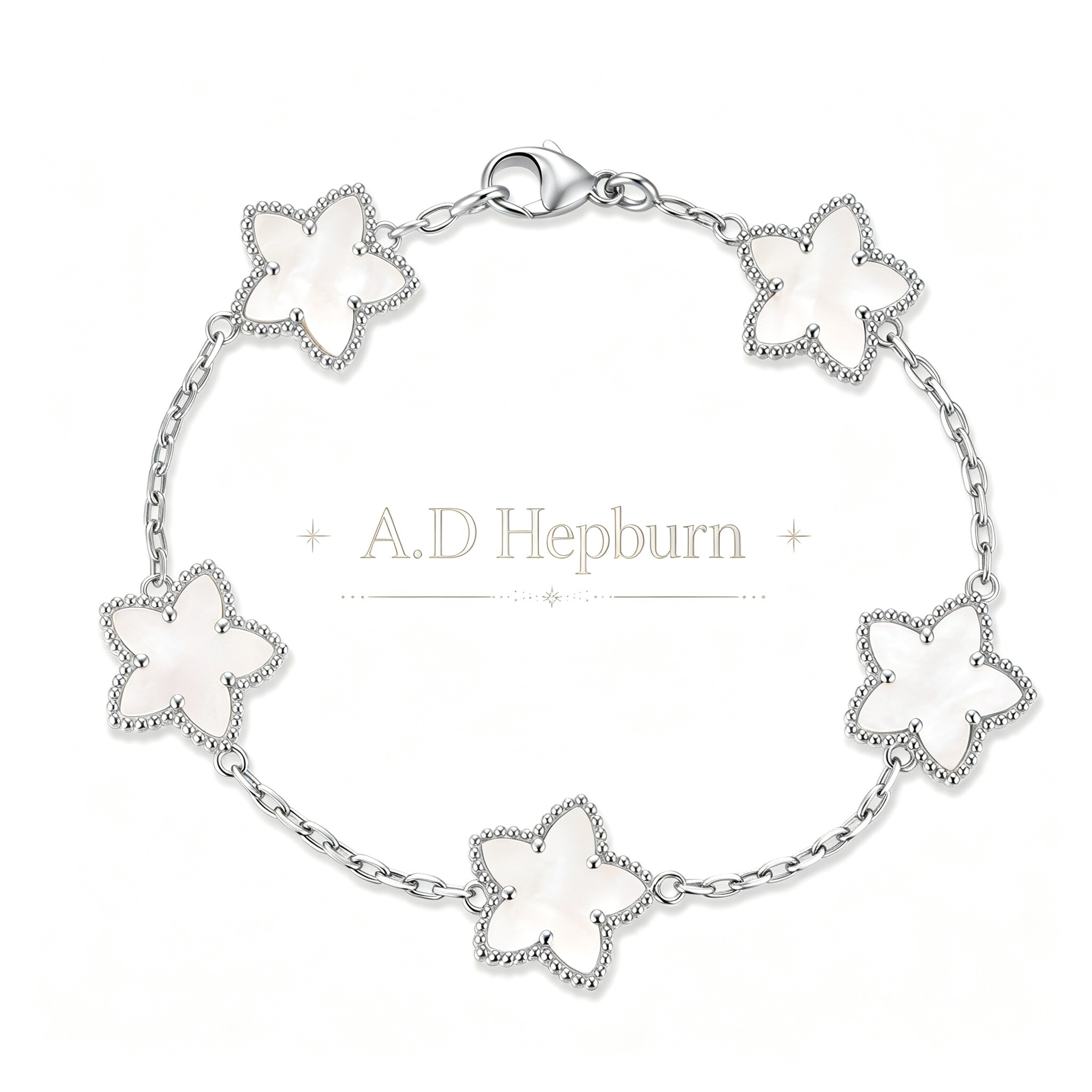 A.DHepburn四叶草手链情侣款