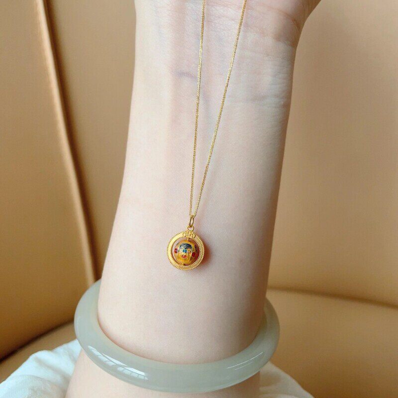 TinySylvie金色圆形吊坠锁骨链
