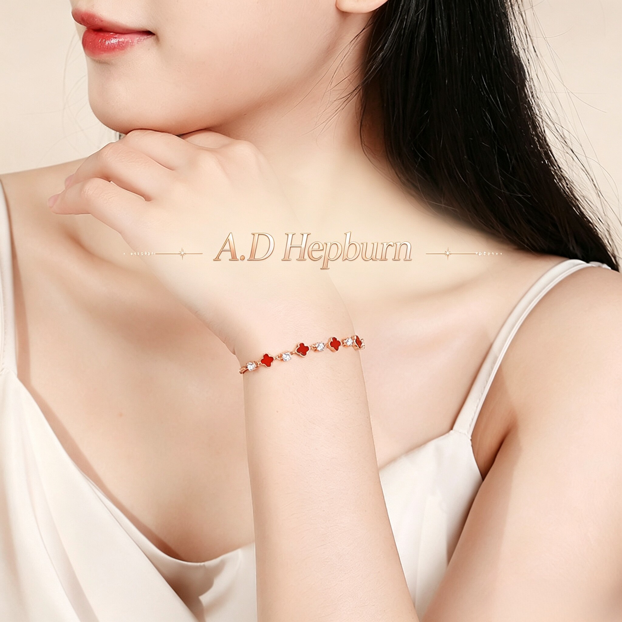 A.DHepburn四叶草手链网红ins女