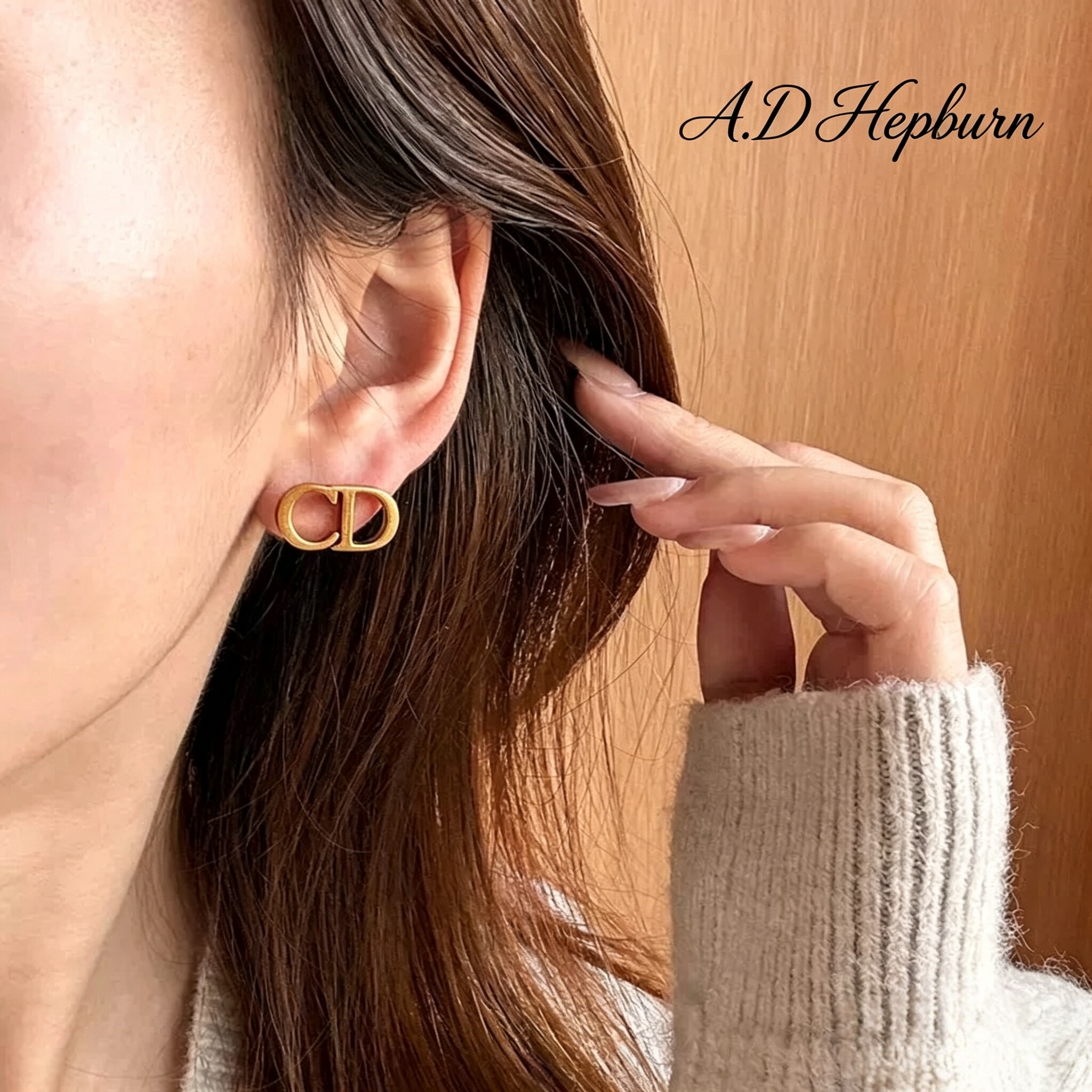 A.DHepburn925银针古铜高级耳环