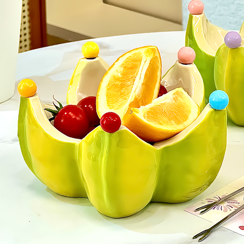 杨桃水果盘客厅茶几水果叉套装