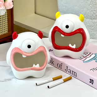 烟灰缸可爱搞怪创意高档陶瓷网红家用客厅办公室烟缸轻奢高级小众