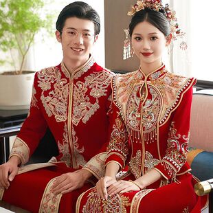 秀禾服新娘敬酒服情侣款2025秋冬新款结婚礼服中式婚服出阁服