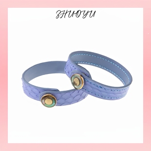 灼欲* 真皮贝母手环PUPPY蛇皮手链小众简约设计情侣礼物饰品