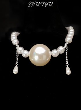 高级感珍珠眼泪水滴吊坠口枷