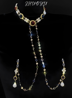 灼欲*原创设计高级感复古红宝石小众项链轻奢气质锁骨链颈链项圈