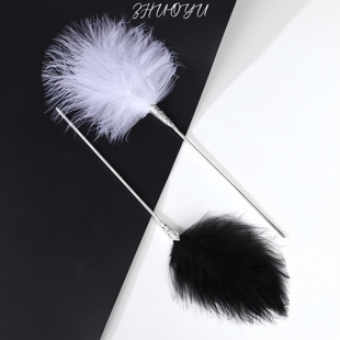 灼欲*金属古风单支羽毛棒情调挑逗棒男友女友挠痒痒情侣互动用品