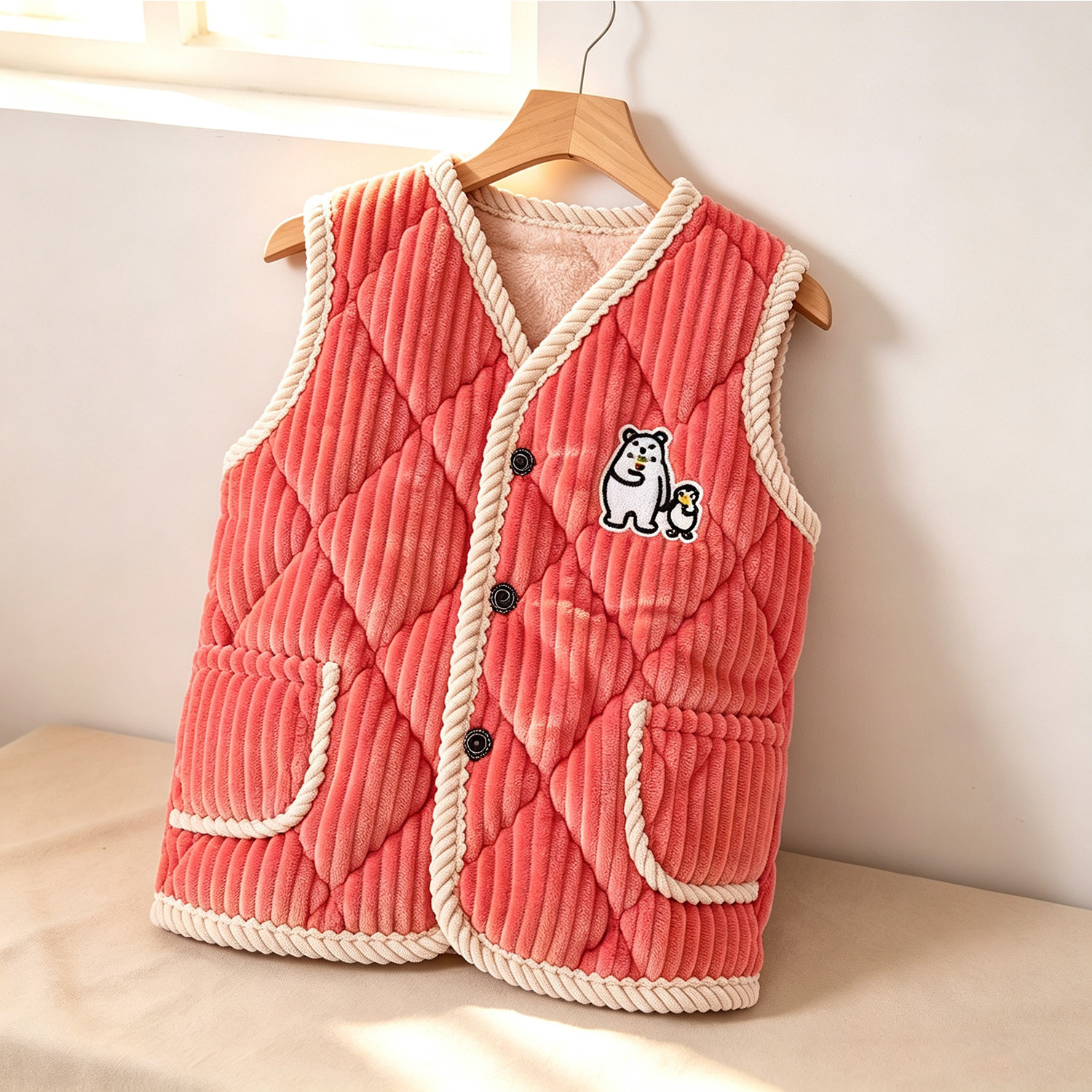 秋冬季儿童夹棉背心家居服