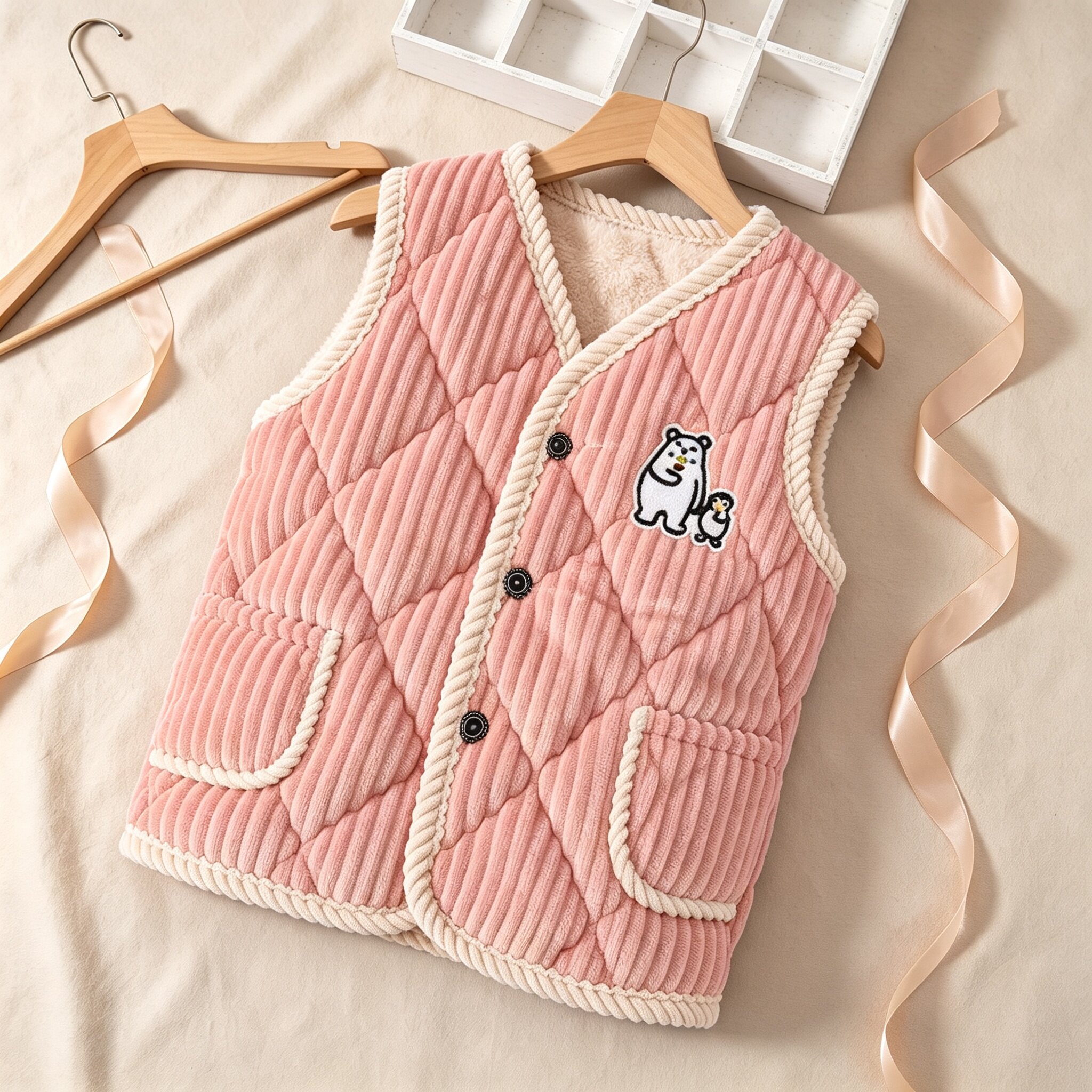 秋冬季儿童夹棉背心家居服