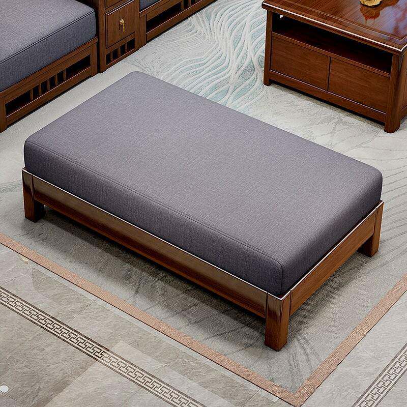 中国风全实木躺椅沙发分开沙发延伸脚搁脚搁客厅长方形慵懒躺椅定