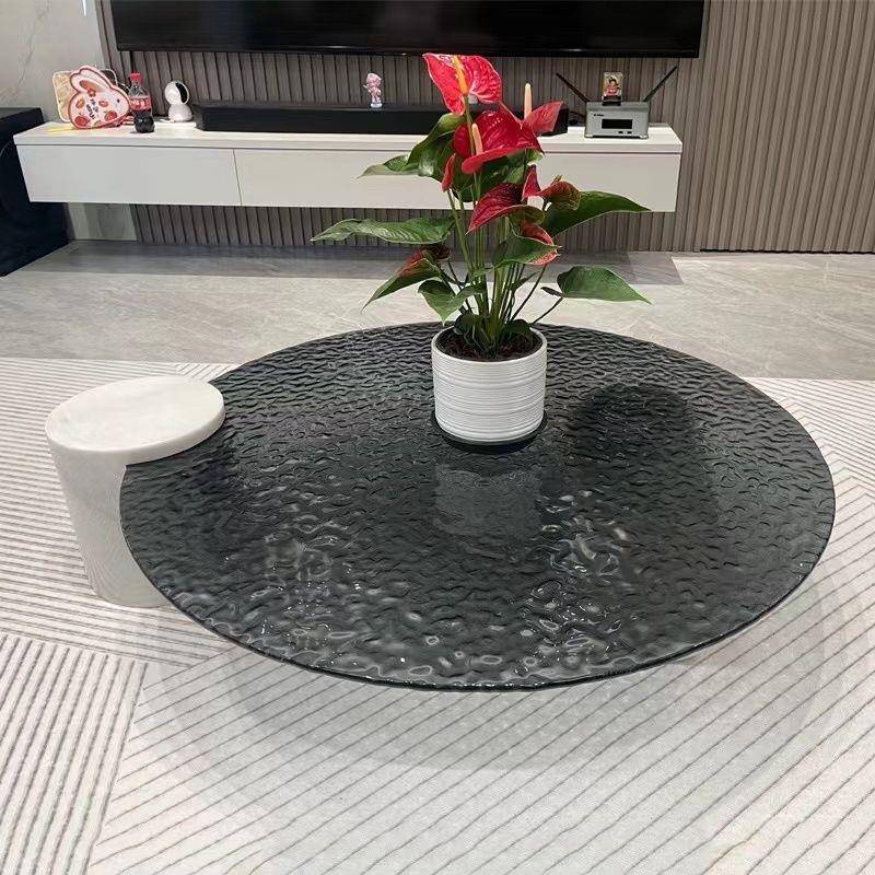 水波纹茶几Baxter水波纹玻璃茶几圆形简约客厅家用小户型网红现代