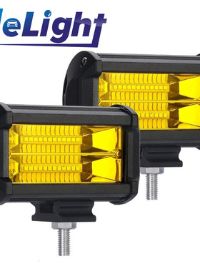 厂家直销汽车5寸72w24led长条灯led工作灯黄色聚光越野车检修射灯