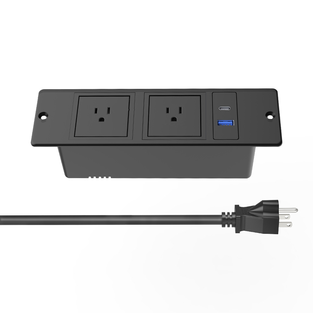 嵌入式美标2电源孔桌面插座USB-C