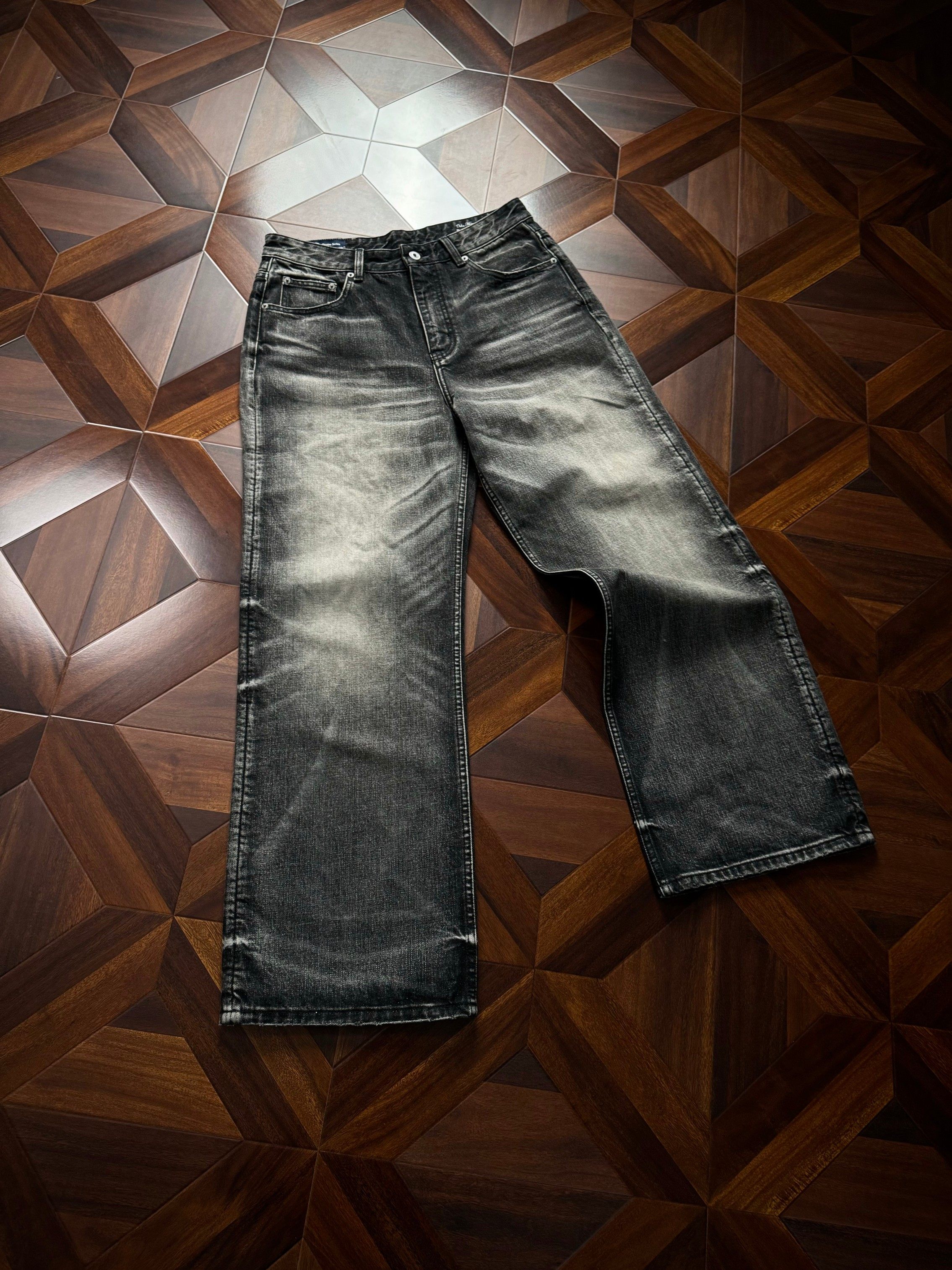 thumbnail for Master Oclin co-branded 001 Grandmaster Three-color Cow A-Line Natural Washed Cat Whisker Honeycomb Jeans Xue Jinyang