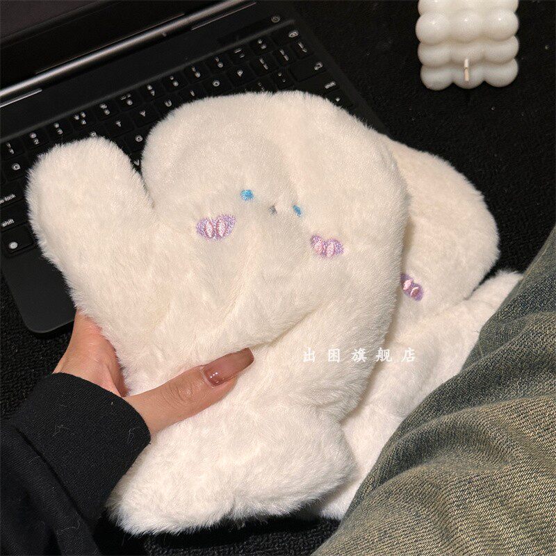 手套女冬季2025新款保暖加厚毛绒学生骑行可爱防寒冬天女生挂脖棉