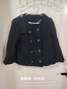 毛呢上衣 复古短款 fivepl s黑色高级感小香风羊毛外套女春秋法式