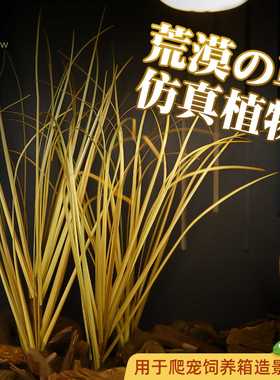 爬虫饲养箱陆龟蜥蜴变色龙热带雨林仿真植物生态缸沙漠造景装饰