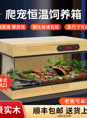 reptishow爬宠恒温箱陆龟饲养箱守宫蜥蜴温控乌龟实木定时保温箱