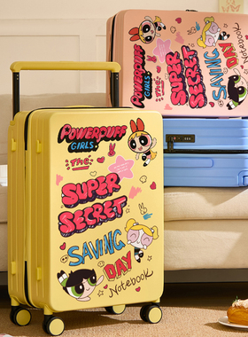 DHJ新款卡通宽拉杆行李箱女20/24寸登机箱密码箱高颜值旅行箱学生