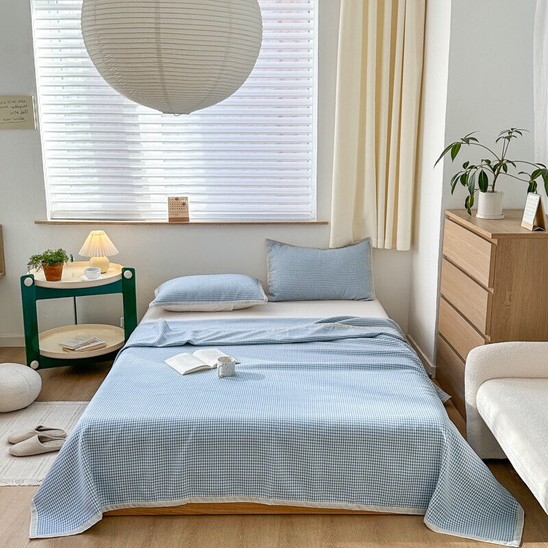 2023夏季亚麻棉凉席床单三件套 吸汗干爽透气空调席子 可折叠水洗