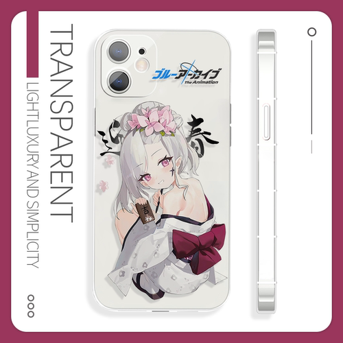 碧蓝档案睦月正月下蹲和服甜美苹果14手机壳二次元适用于11pro小米12OPPOa1米k50荣耀70iQOO14华为p50vivos15