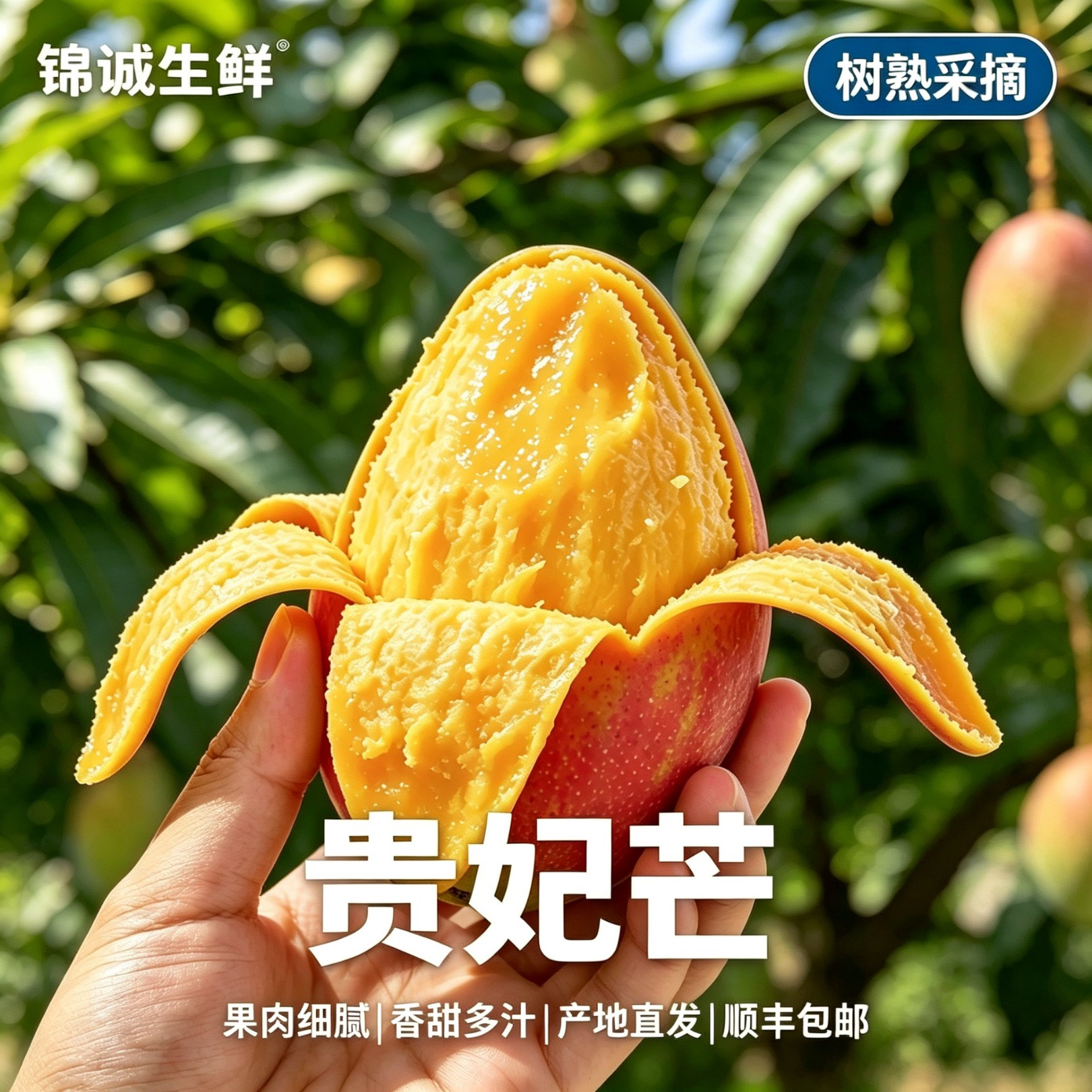 顺丰包邮 树上熟海南三亚贵妃芒芒果