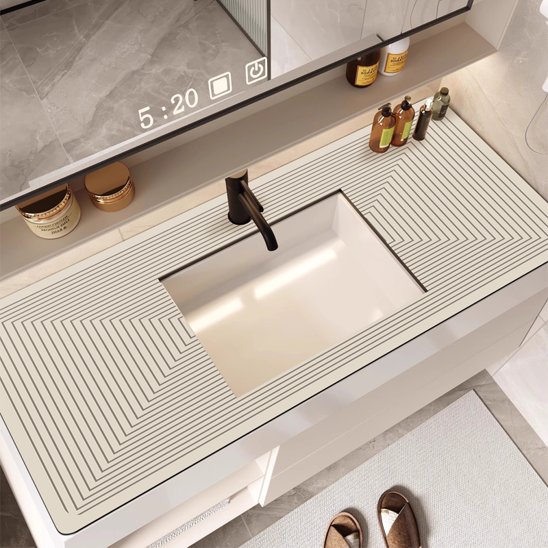 现代厨房台面沥水垫洗手台水池水槽整张吸水垫免洗硅藻泥桌垫定制