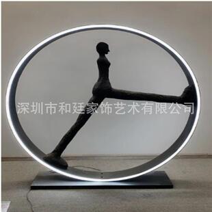 创意人物落地雕塑家居装饰品玻璃钢商场美陈艺术装置品大型摆件