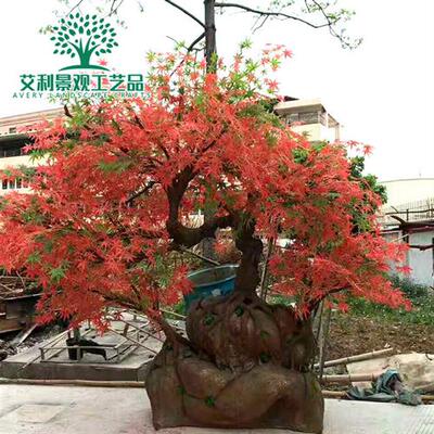 红枫树植物大型枫叶树造型树酒店商场景观树假树红枫树