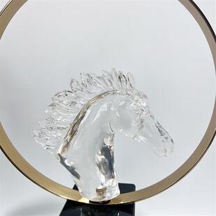 骏马高端透明树脂玄关摆件高级感电视柜样板房客厅软装创意工艺品