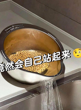 厨房多功能沥水篮洗菜盆304不锈钢切菜刨丝器食品级台面式淘米盆