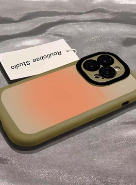 晕染渐变橙色适用15promaxiPhone14/13新款12/11高级感防摔xr软壳xsmax女款硅胶个性vivo