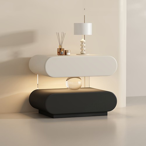 新款实木猫抓皮感应灯悬浮床头柜