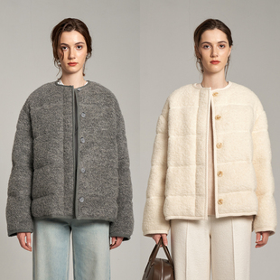 新款 冬季 马海毛圈圈毛绒感加厚外套柔软保暖羽绒服 ROC LIAC