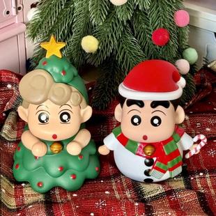 蜡笔小新手办圣诞限定雪人小新圣诞树小葵可爱公仔桌面摆件礼物