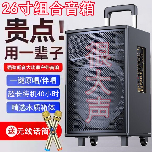拉杆音箱户外音响k歌2025新款低音量高音质话筒音炮广场舞蓝牙大