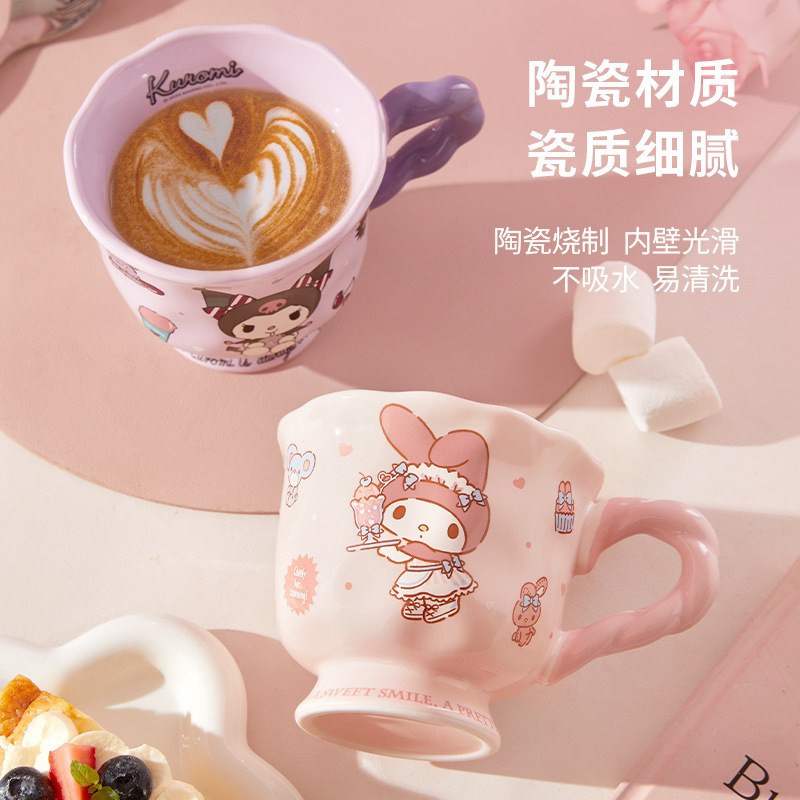 三丽鸥马克杯带盖家用卡通陶瓷杯
