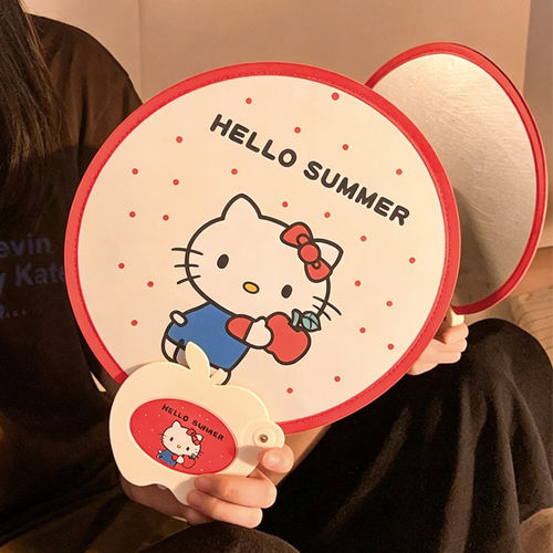 加大版可爱猫咪反光板扇子女