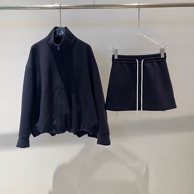 艾诺丝旺京官方旗舰店2026春季立领休闲运动外套套装女1196/1163