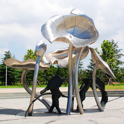 荷叶童子不锈钢抽象公园定制铸铜雕F像广场廉政主题雕塑街头艺术