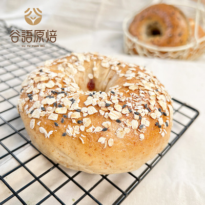全麦贝果面包手作软欧包代餐粗粮早餐休闲零食品奶酪糕点心碱水